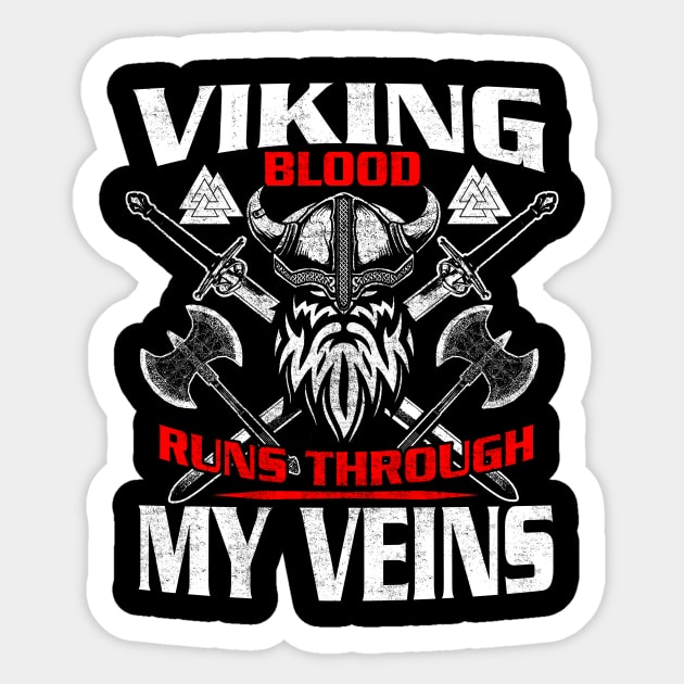 Viking blood in the veins Sticker by BestsellerTeeShirts